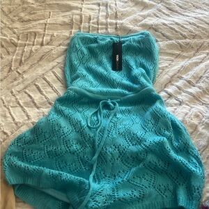 Net turquoise romper